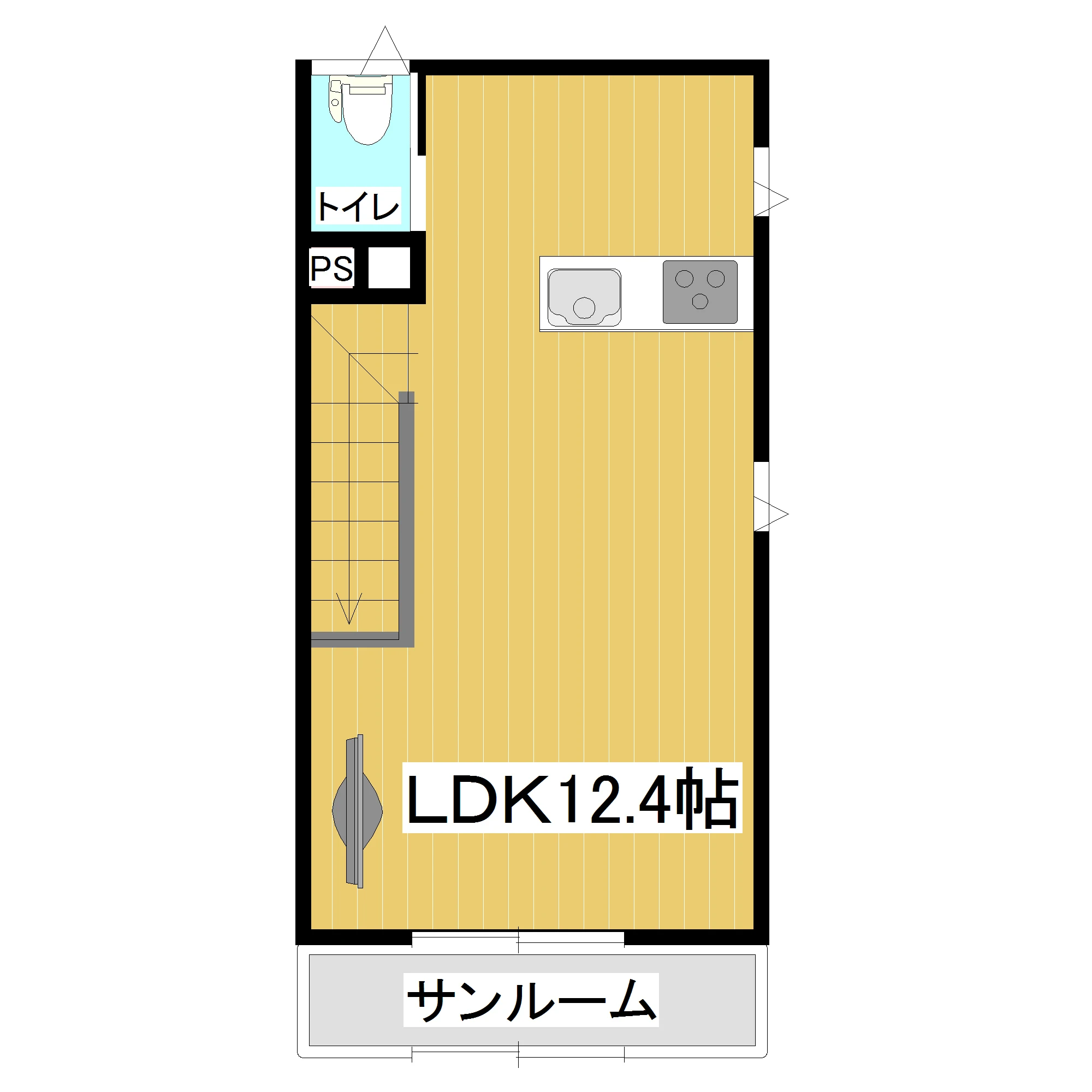 メゾンドアールB(1LDK)　2階